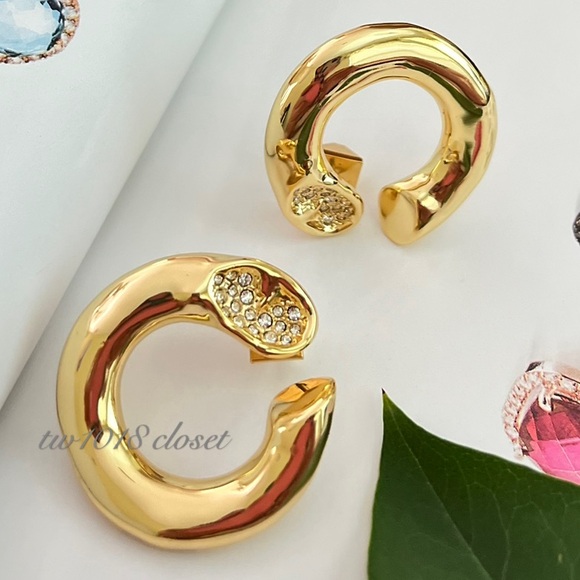 Alexis Bittar Crystal C Hoop Earrings - Picture 2 of 9